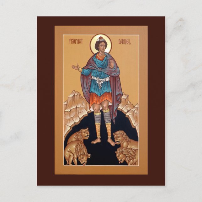 Prophet Daniel in der Löwenzettel-Karte Postkarte (Vorderseite)