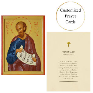Prophet Elisha Orthodoxe Christliche Gebetskarte Platzkarte