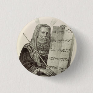 Prophet Mose mit den Tabletten des Gesetzes Button