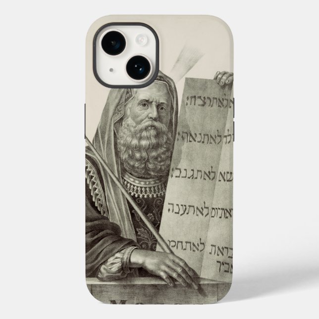Prophet Mose mit den Tabletten des Gesetzes Case-Mate iPhone Hülle (Rückseite)