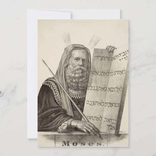 Prophet Mose mit den Tabletten des Gesetzes Dankeskarte (Vorderseite)