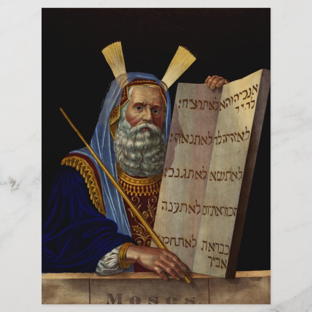 Prophet Mose mit den Tabletten des Gesetzes Flyer (Vorne)