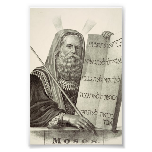 Prophet Mose mit den Tabletten des Gesetzes Fotodruck (Vorne)