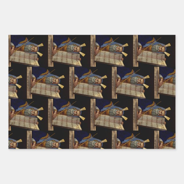 Prophet Mose mit den Tabletten des Gesetzes Geschenkpapier Set (Vorderseite)