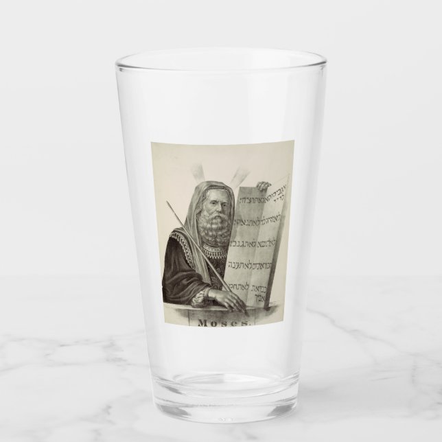 Prophet Mose mit den Tabletten des Gesetzes Glas (Vorderseite)
