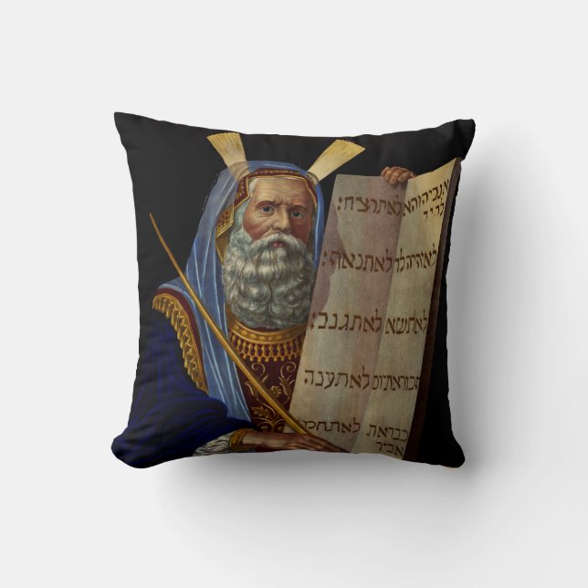 Prophet Mose mit den Tabletten des Gesetzes Kissen (Vorderseite)