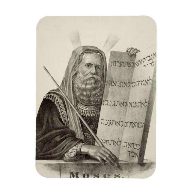 Prophet Mose mit den Tabletten des Gesetzes Magnet (Vertikal)