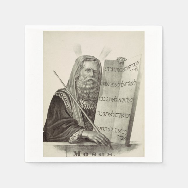 Prophet Mose mit den Tabletten des Gesetzes Serviette (Vorderseite)