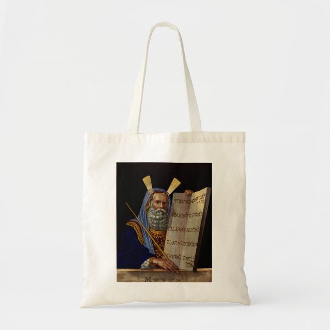 Prophet Mose mit den Tabletten des Gesetzes Tragetasche (Vorne)