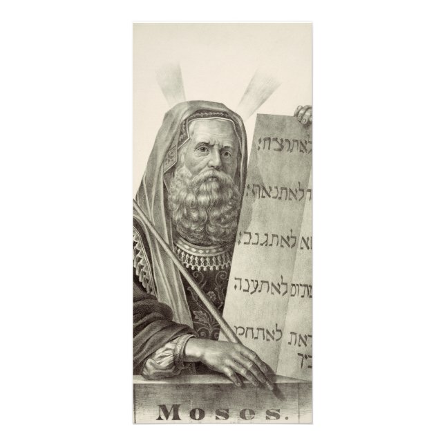 Prophet Mose mit den Tabletten des Gesetzes Werbekarte (Vorne)