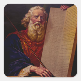 Prophet Moses auf dem Berg Sinai – High-Fidelity-E Quadratischer Aufkleber