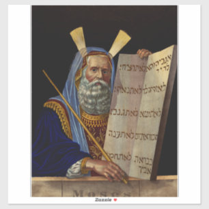 Prophet Moses mit den Gesetzestafeln Aufkleber