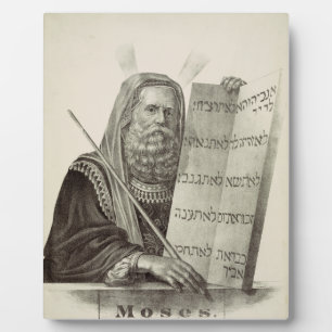 Prophet Moses mit den Gesetzestafeln Fotoplatte