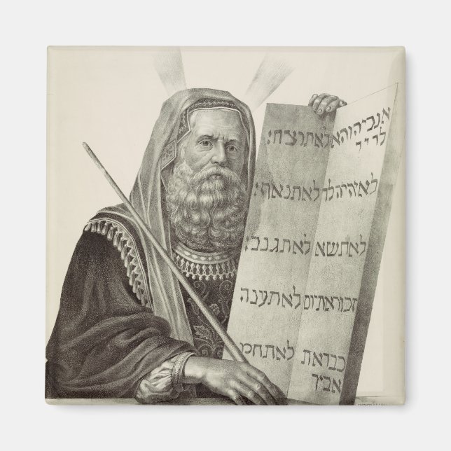 Prophet Moses mit den Gesetzestafeln Magnet (Vorne)