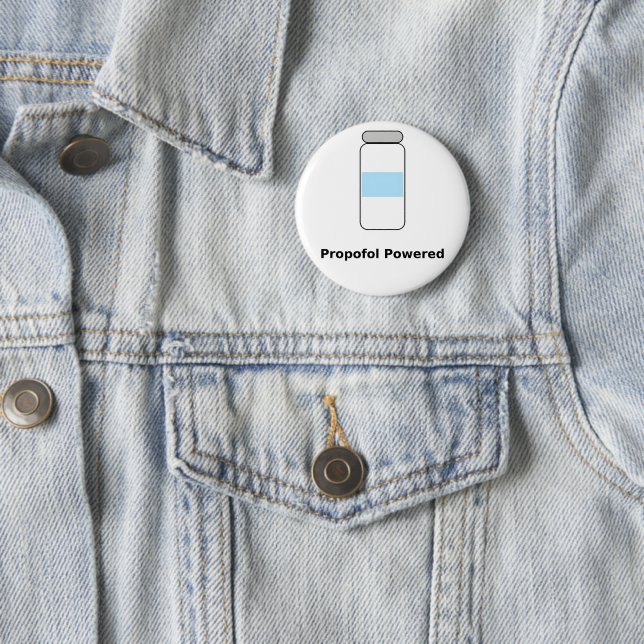 Propofol Powered – Lustiger Anästhesist-Humor Button (Beispiel)