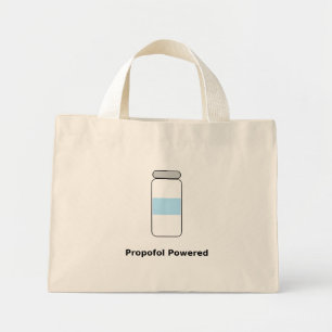 Propofol Powered – Lustiger Anästhesist-Humor Mini Stoffbeutel