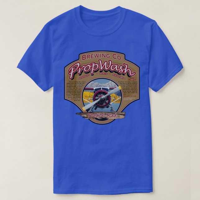 PropWash Brewing Co Hydravion Radial Red DHC2 Beav T-Shirt (Design vorne)