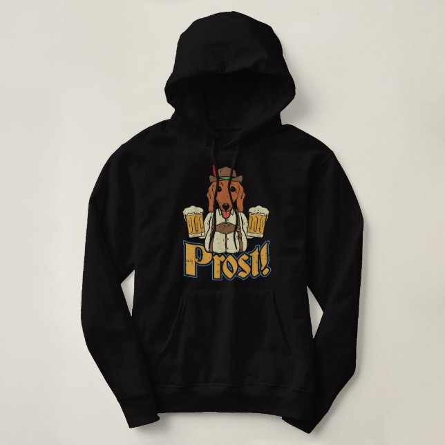 Pros Oktoberfest Deutsche Dackel Dog Drinking Bee Hoodie (Design vorne)
