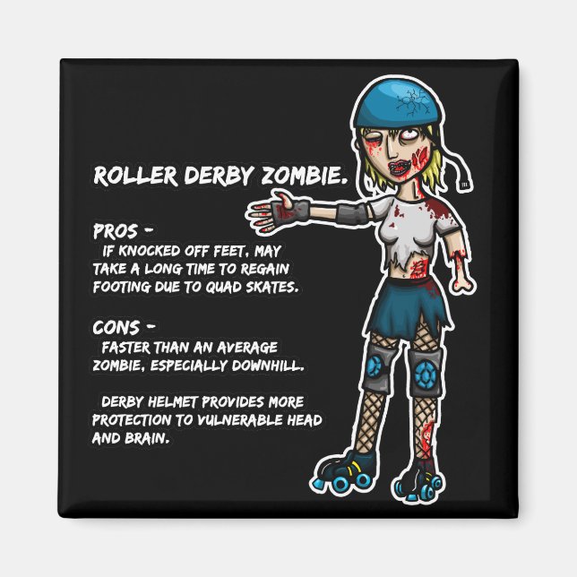 Pros und Cons Roller Derby Zombie Magnet (Vorne)