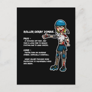Pros und Cons Roller Derby Zombie Postkarte
