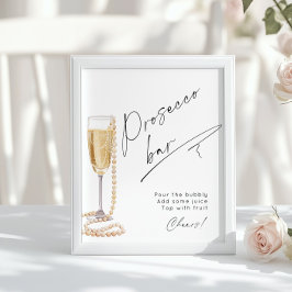 Prosecco Bar Pearls and Prosecco Brautparty Poster