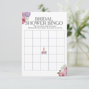 Prosecco-Blumen Hochzeitsdusche-Bingo-Spiel Einladung