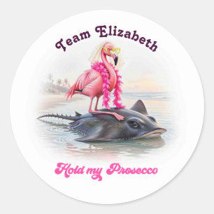 Prosecco Draufgänger Flamingo Stachelrochen Jungge Runder Aufkleber