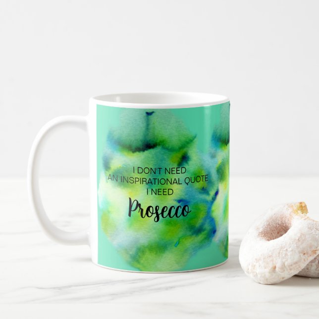 Prosecco Lover Inspiration Life Zitat Farbe Kaffeetasse (Mit Donut)