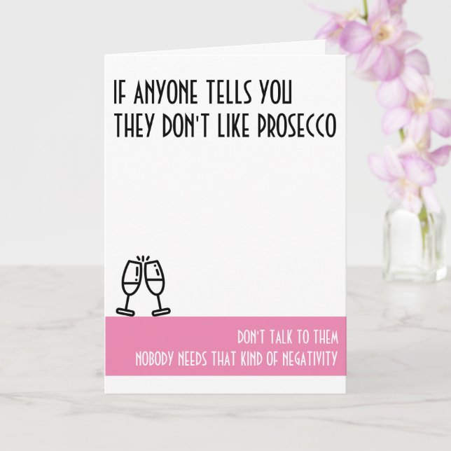 Prosecco Lover's Standard Pink Birthday Card Karte (Orchidee)