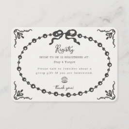 Prosecco Pearl Coquette Bow Gift Registry Beilage Begleitkarte