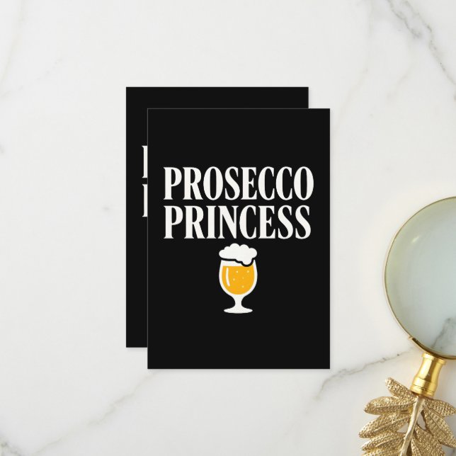 Prosecco Prinzessin Dankeskarte (Vorderseite/Rückseite Beispiel)