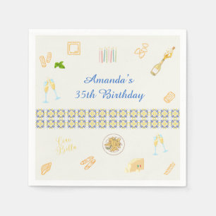 Prosecco- und Pasta-Geburtstag Serviette