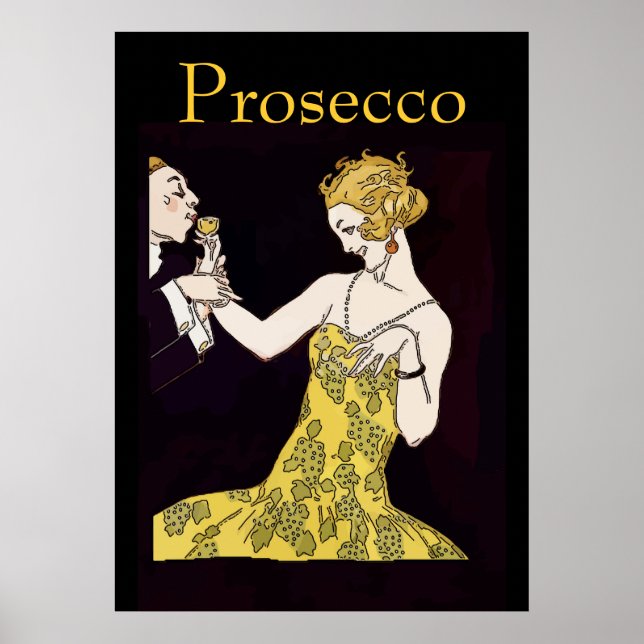 Prosecco, Vintages Paar Poster (Vorne)