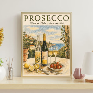 Prosecco-Wandkunst Italienisches Weinposter Poster