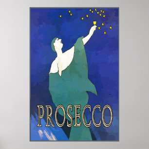 Prosecco, Weinglas-Sterne Poster