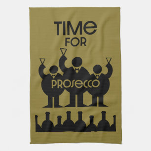 Prosecco Weintrinker Geschirrtuch