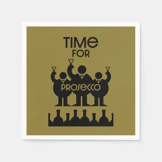 Prosecco Weintrinker Serviette (Vorderseite)