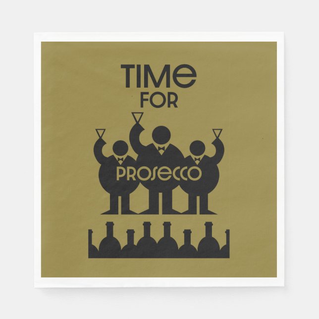 Prosecco Weintrinker Serviette (Vorderseite)