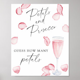 Prosecco - wie viele Blütenblätter Brautparty-Spie Poster