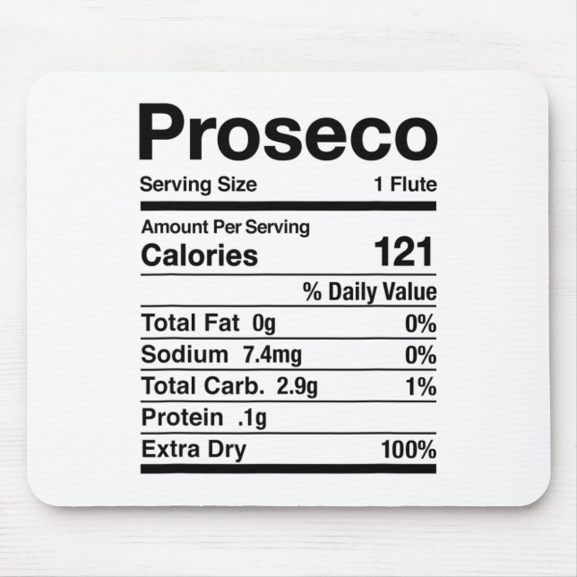 Proseco Nutrition Fakten Erntedank Matching Mousepad (Vorne)