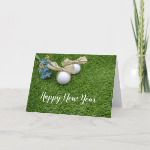 Prosit Neujahr Golf Feiertagskarte