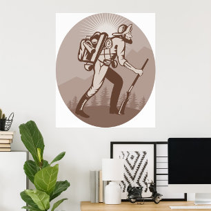 Prospector Miner Wandern Poster