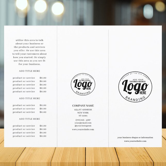 Prospekt zum Trifold-Logo für einfache Unternehmen (business brochure)