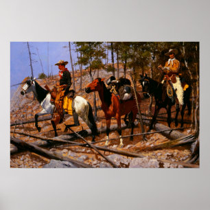 Prospektion für Rinderweide Frederic Remington Poster