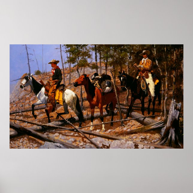 Prospektion für Viehzucht Frederic Remington Poster (Vorne)