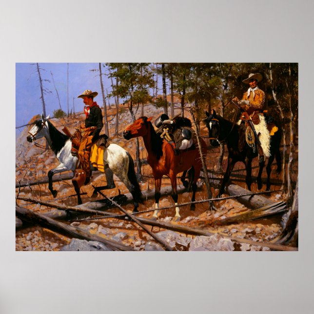 Prospektion für Viehzucht Frederic Remington Poster (Vorne)