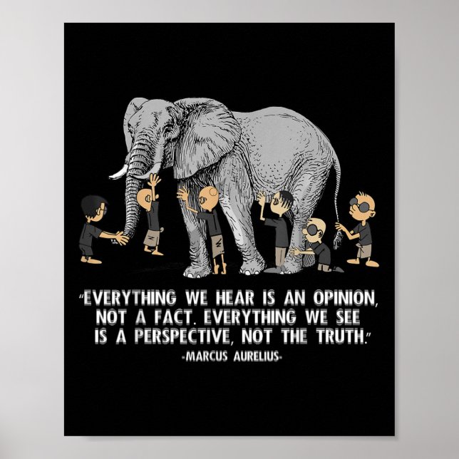 Prospektivquote Marcus Aurelius Elephant Illustr Poster (Vorne)