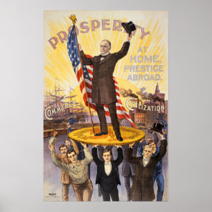 PROSPERITY by WILLIAM MCKINLEY Capitalism Vintage Poster