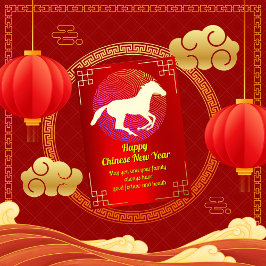 Prosperity Horse Chinese New Year Foil Card Folien Feiertagskarte