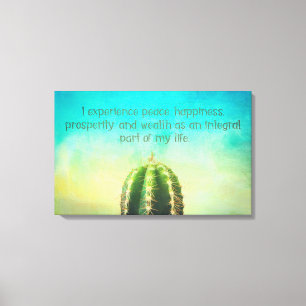 Prosperity Mantra Cactus Canvas Print Leinwanddruck